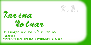 karina molnar business card